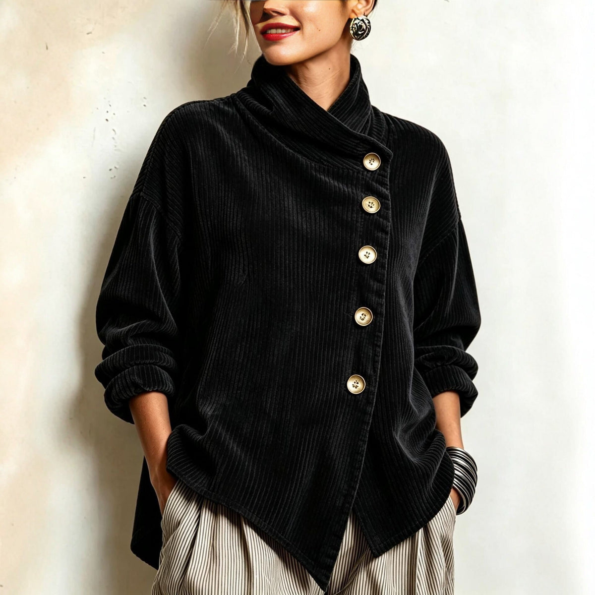 Femke™ Asymmetric Button Top
