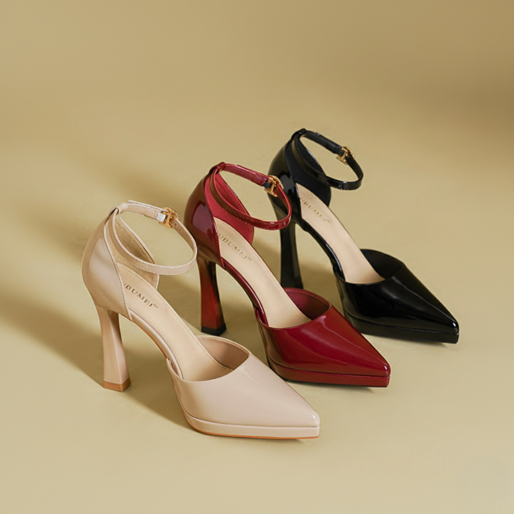 Evette Leather Heels
