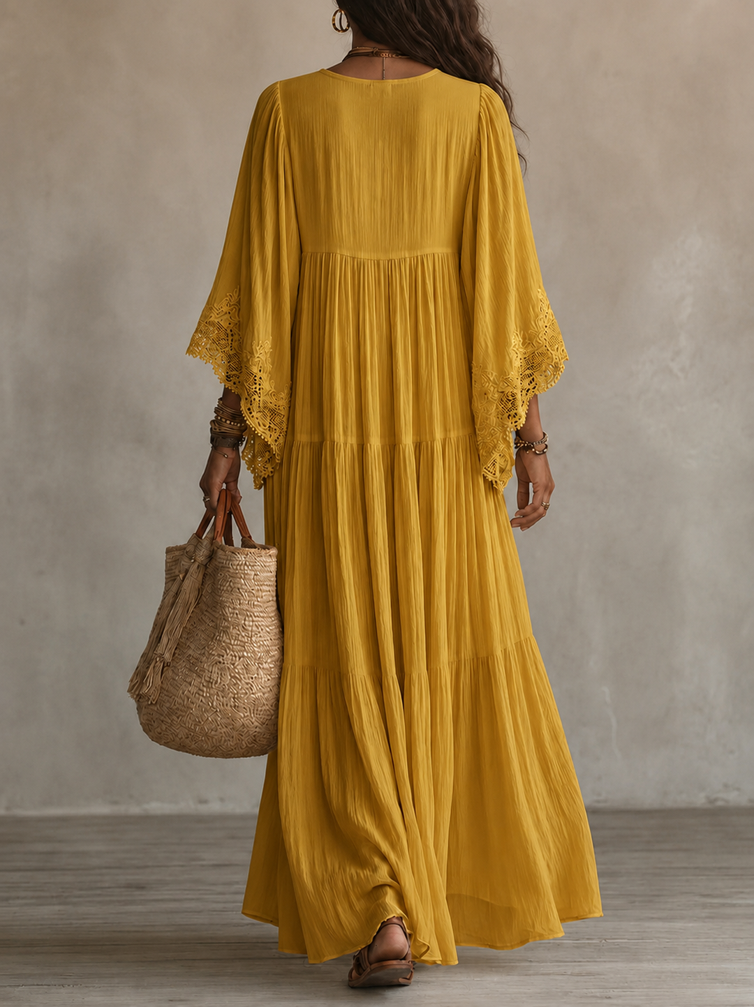 Colette™ Lace Trim Kaftan Maxi Dress