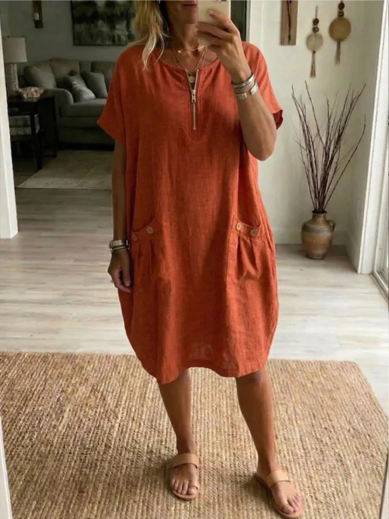 Pascale™ | Zip-Front Maxi Dress-