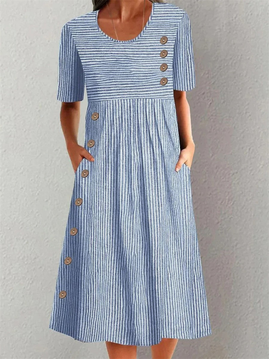 Coralie™ | Crisp Striped Summer Maxi-