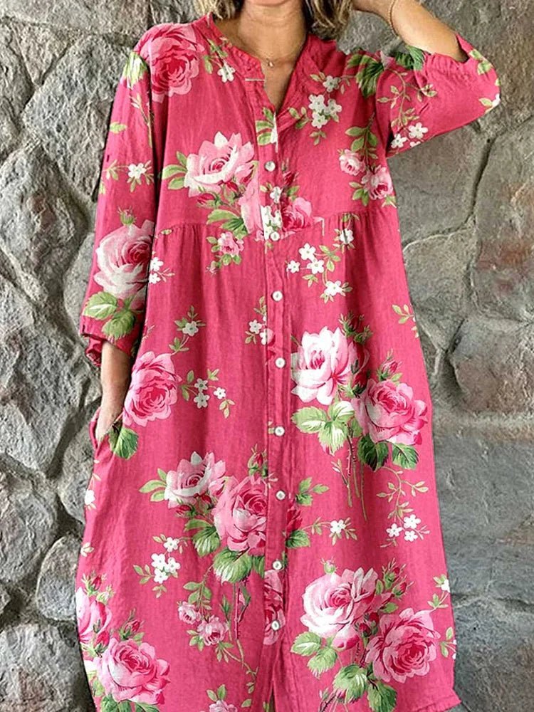 Mathilde™ | Artistic Floral Maxi Dress-