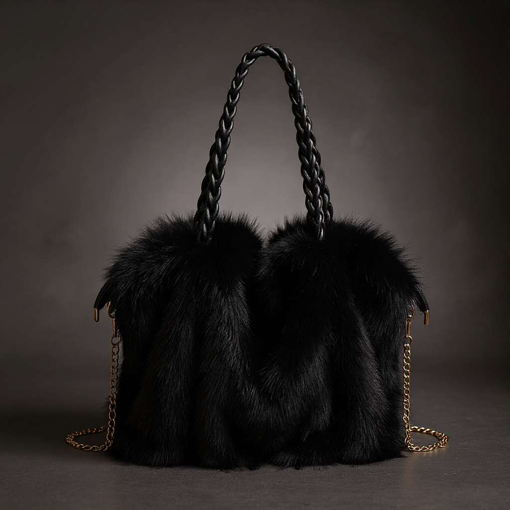 Melanie Faux Mink Fur Tote
