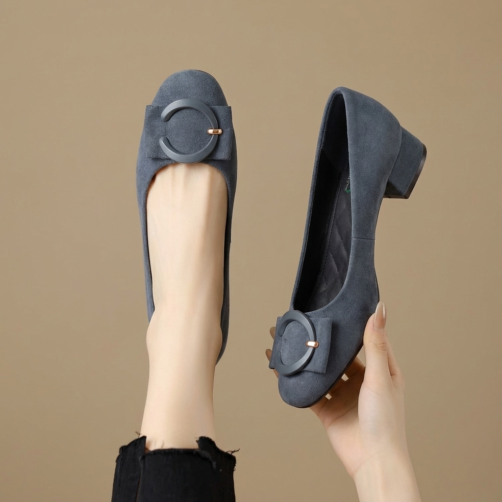 Rose Suede Flats