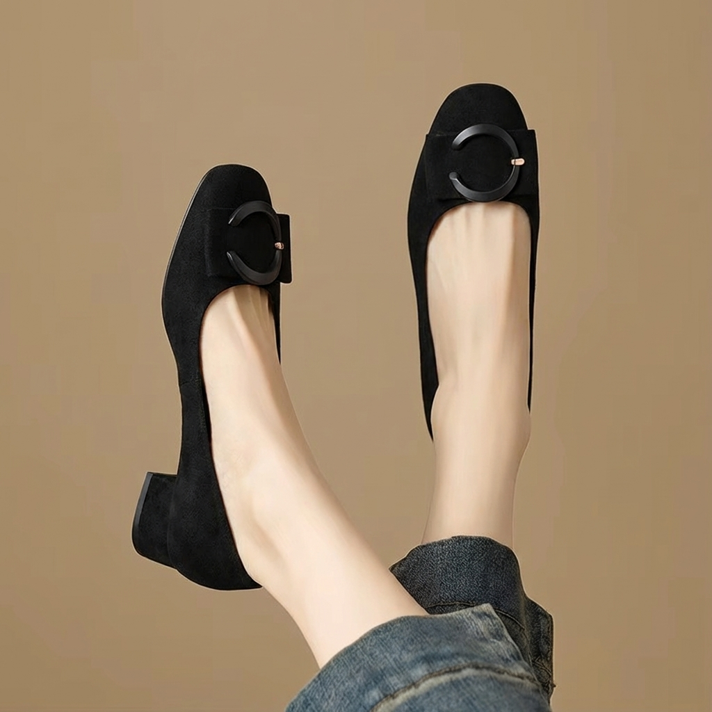 Rose Suede Flats