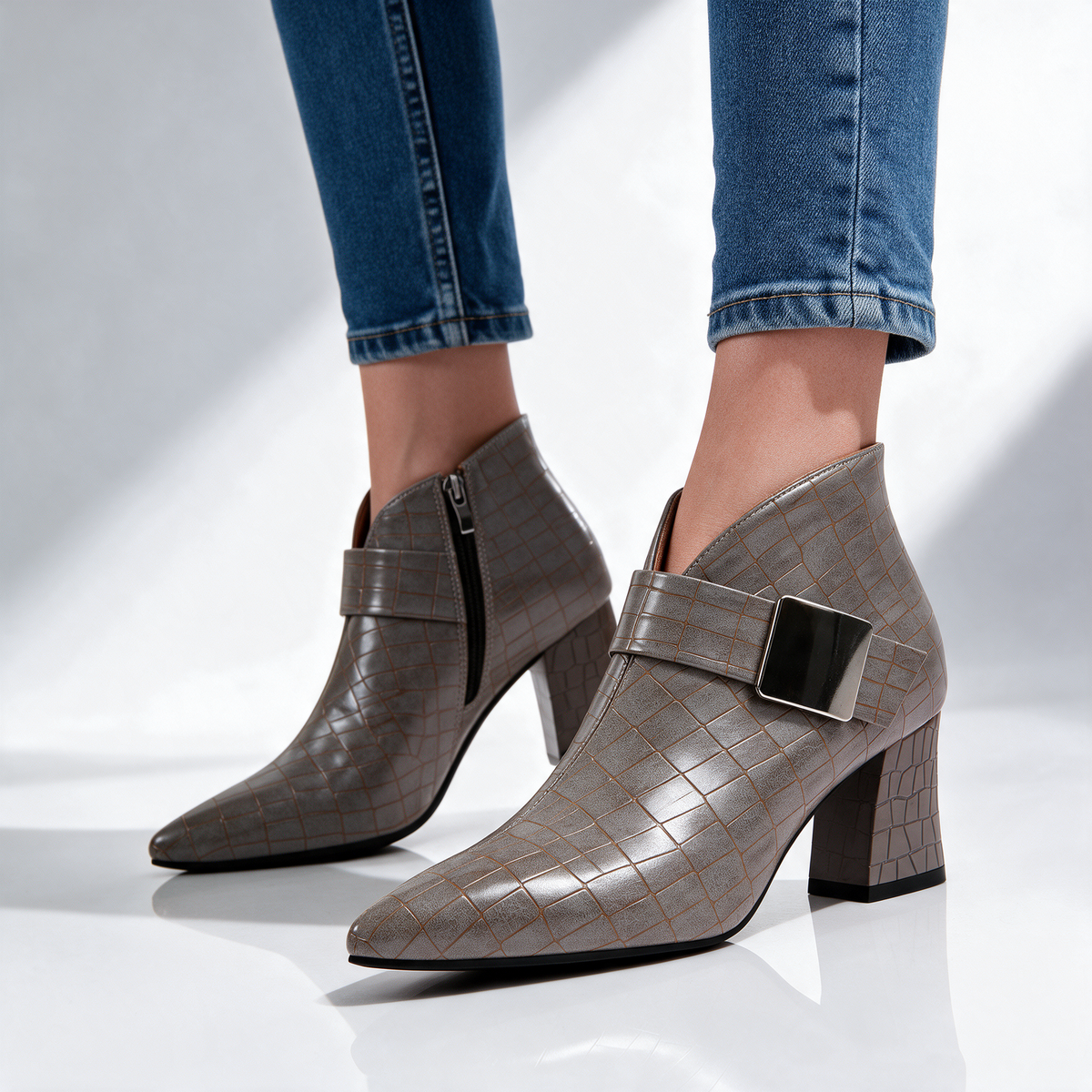 Florence Croc Block Boots