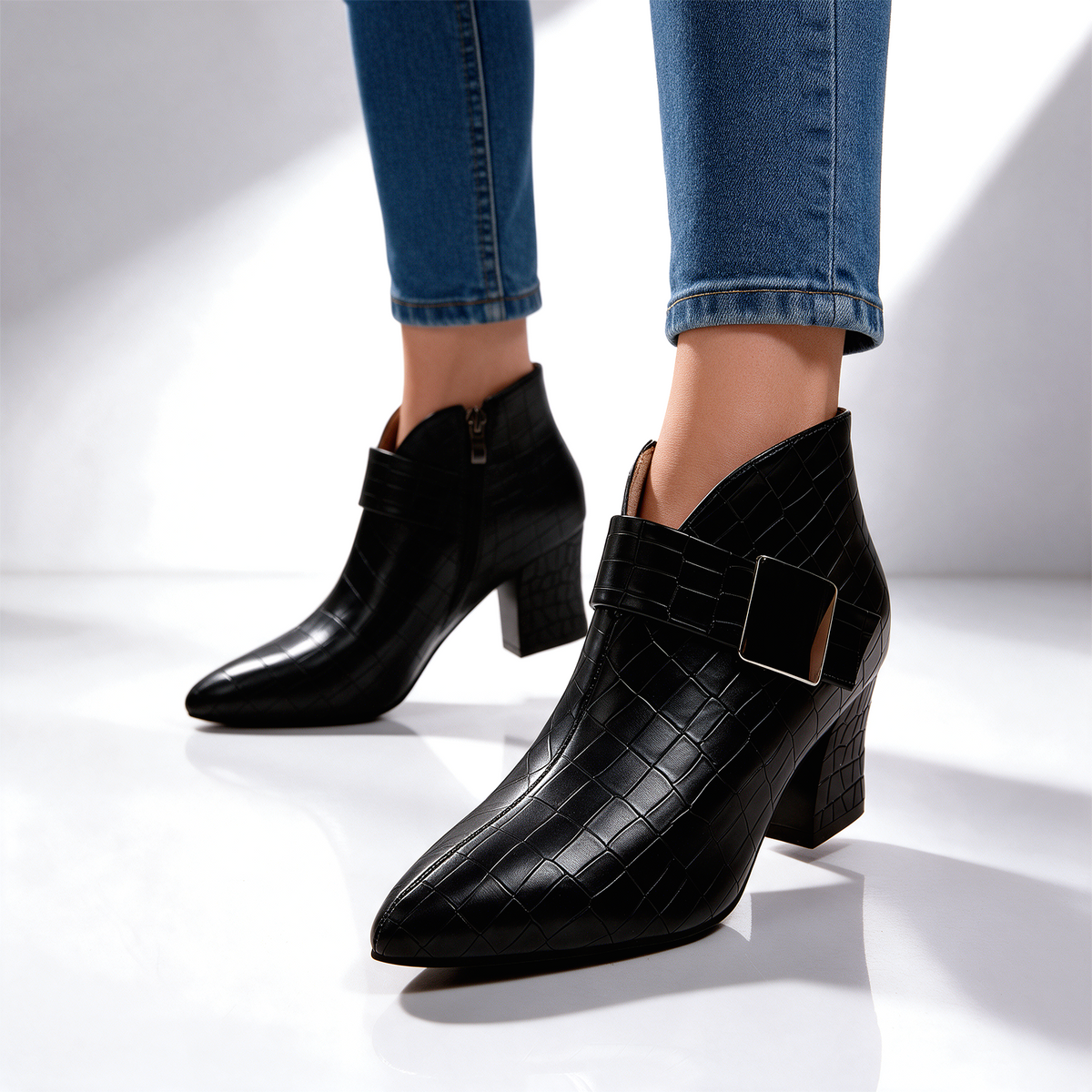 Florence Croc Block Boots