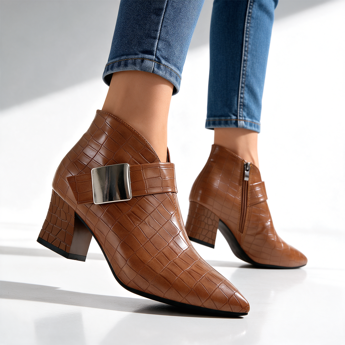 Florence Croc Block Boots