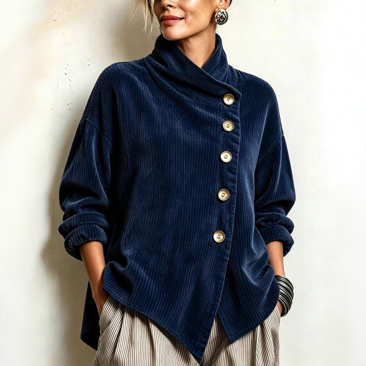 Femke™ Asymmetric Button Top