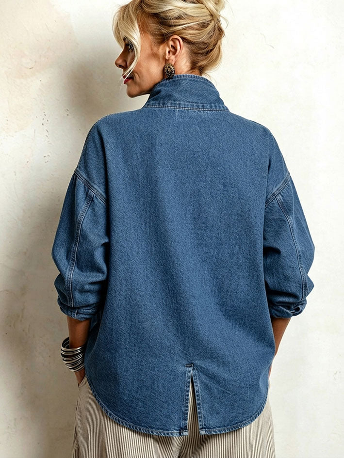 Marlena – Relaxed Asymmetrical Denim Shirt