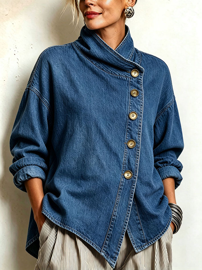 Marlena – Relaxed Asymmetrical Denim Shirt
