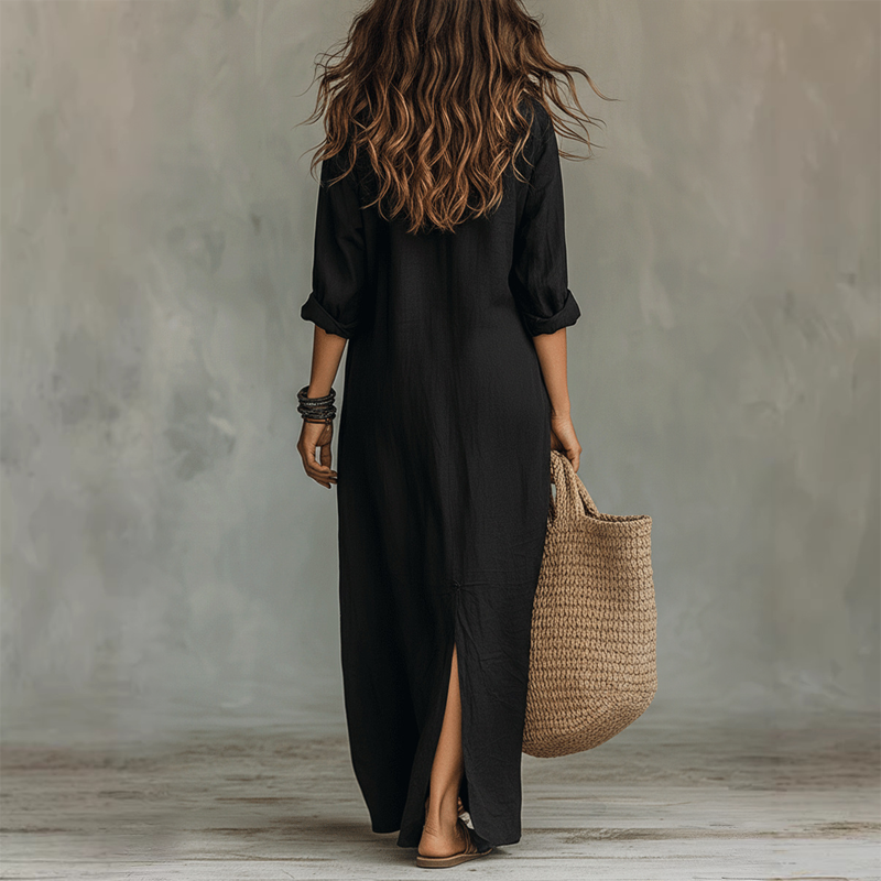 Talia – Relaxed Collared Maxi Dress