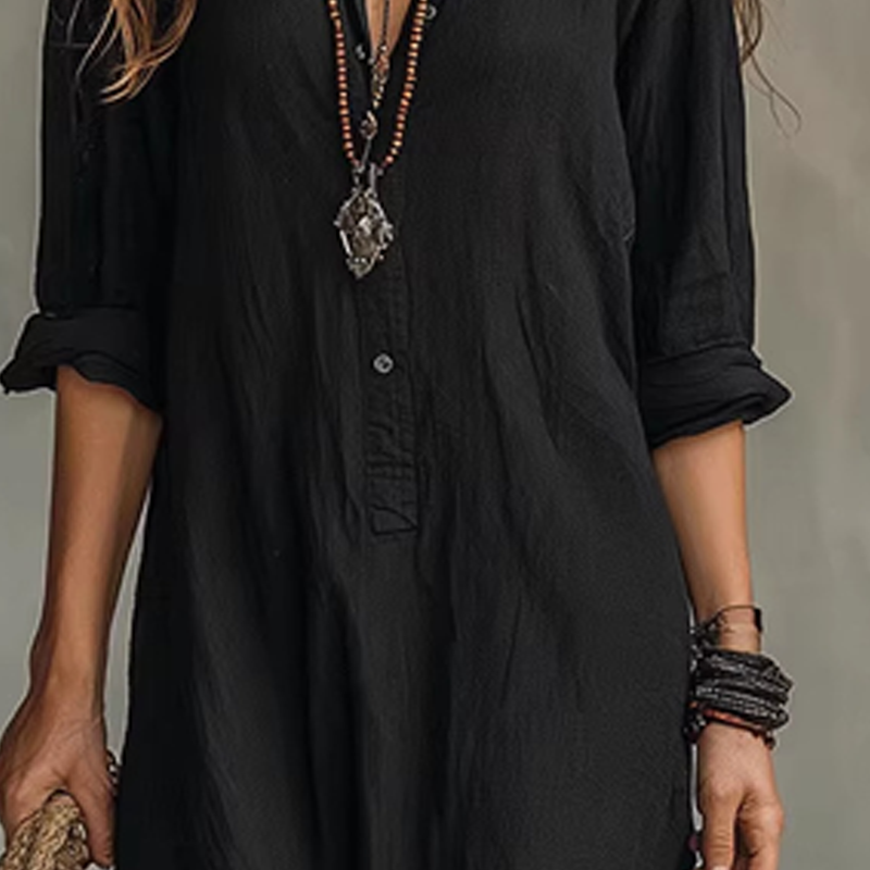 Talia – Relaxed Collared Maxi Dress