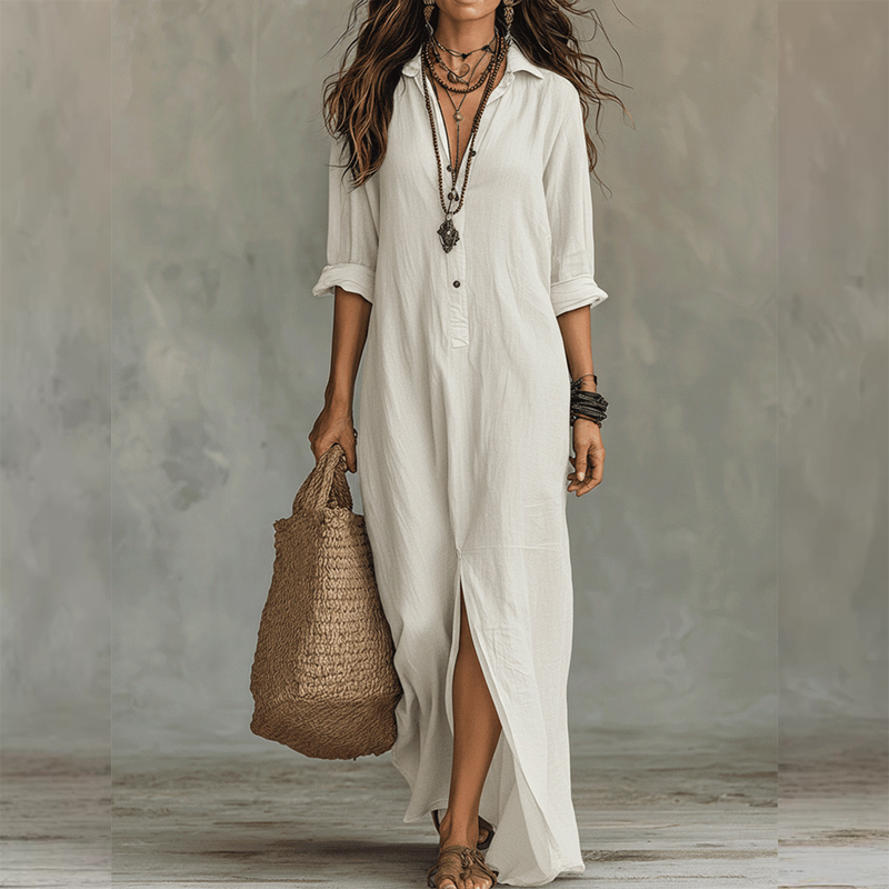 Talia – Relaxed Collared Maxi Dress