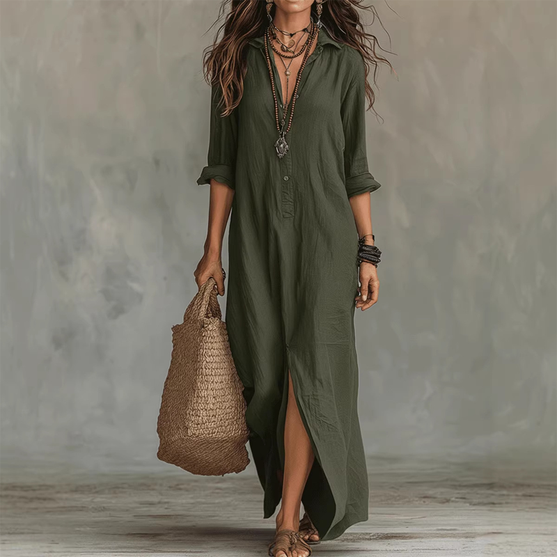 Talia – Relaxed Collared Maxi Dress