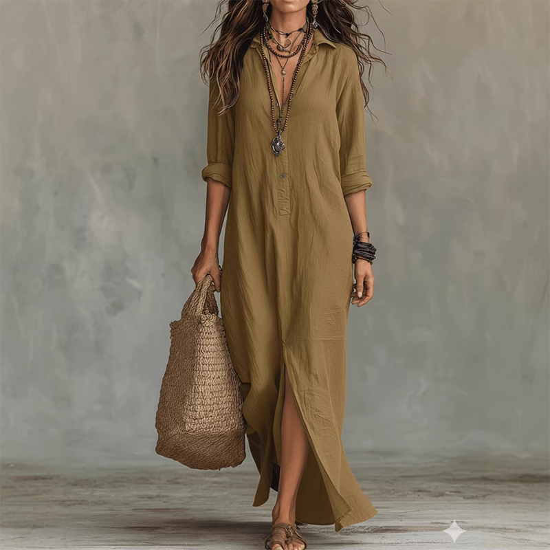 Talia – Relaxed Collared Maxi Dress