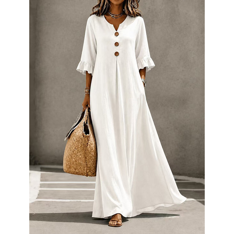 Coralie – Relaxed Button-Front Maxi Dress