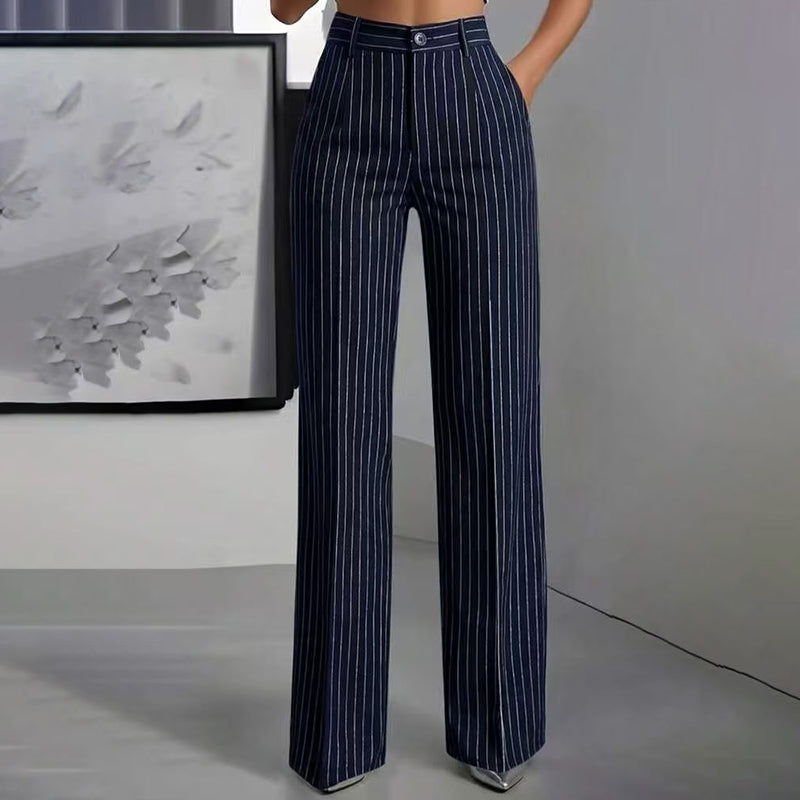 Camille – High-Waisted Striped Wide-Leg Pants