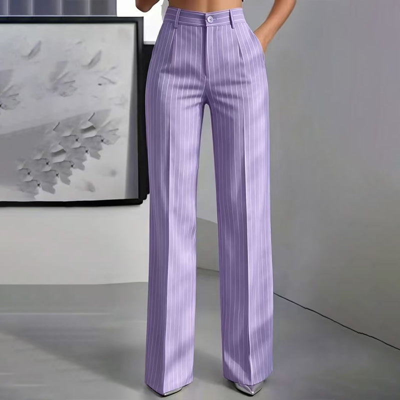 Camille – High-Waisted Striped Wide-Leg Pants