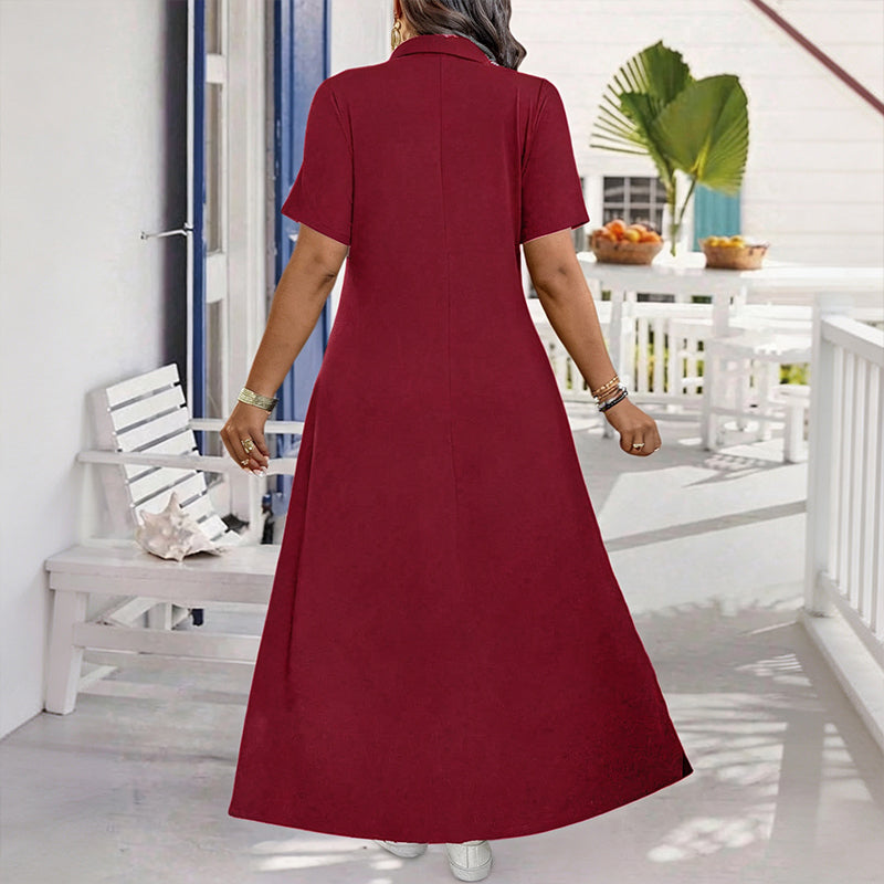 Sienna – Autumn Zip-Neck Maxi Dress