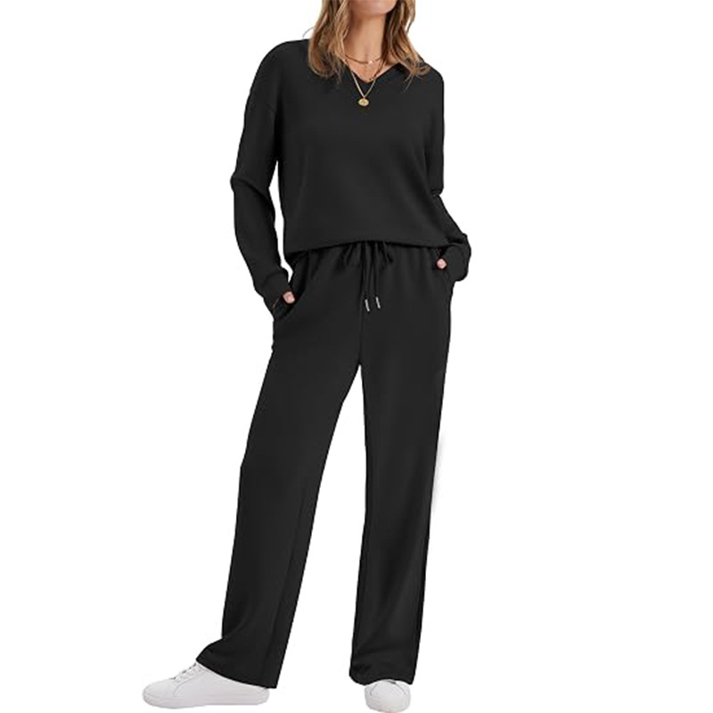 Sophie – Relaxed V-Neck Knit Lounge Set