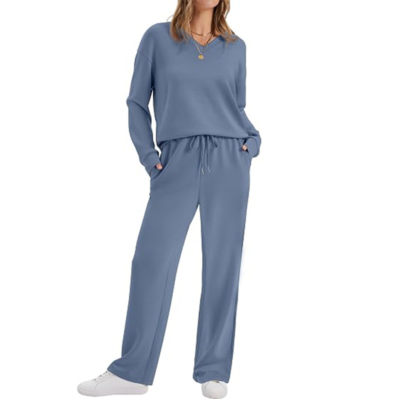 Sophie – Relaxed V-Neck Knit Lounge Set