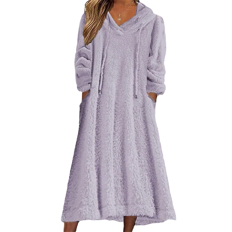 Evelyn – Ultra-Cozy Hooded Lounge Dress