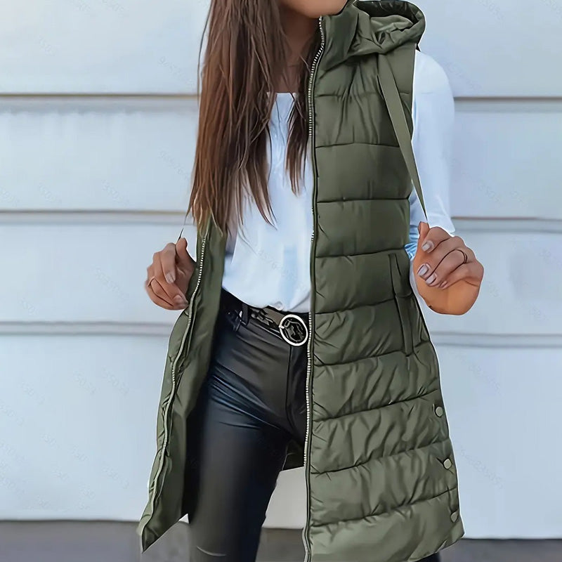 Sierra – Long Hooded Puffer Vest