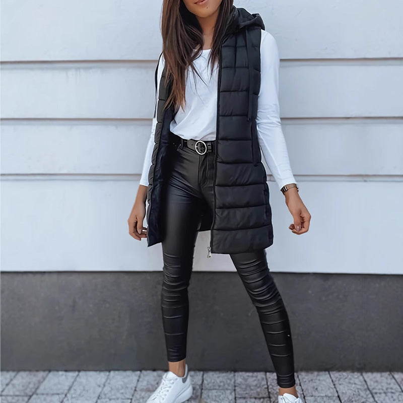 Sierra – Long Hooded Puffer Vest