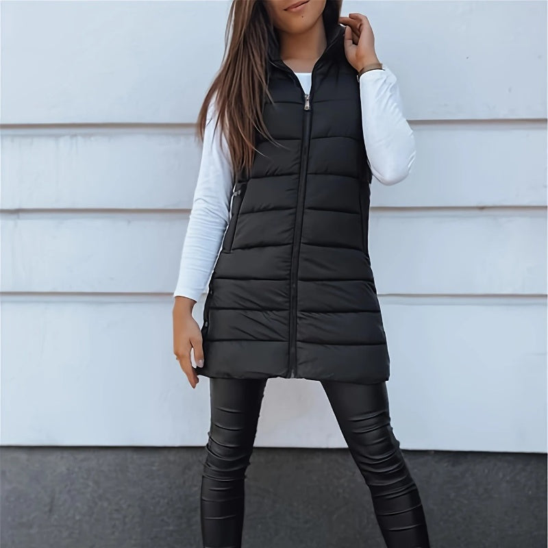 Sierra – Long Hooded Puffer Vest