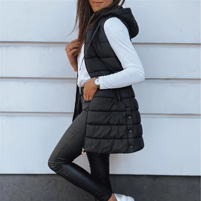 Sierra – Long Hooded Puffer Vest