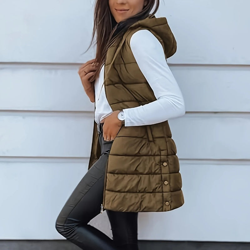 Sierra – Long Hooded Puffer Vest