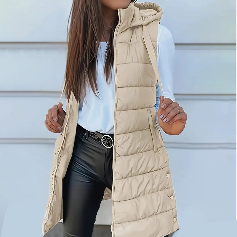Sierra – Long Hooded Puffer Vest