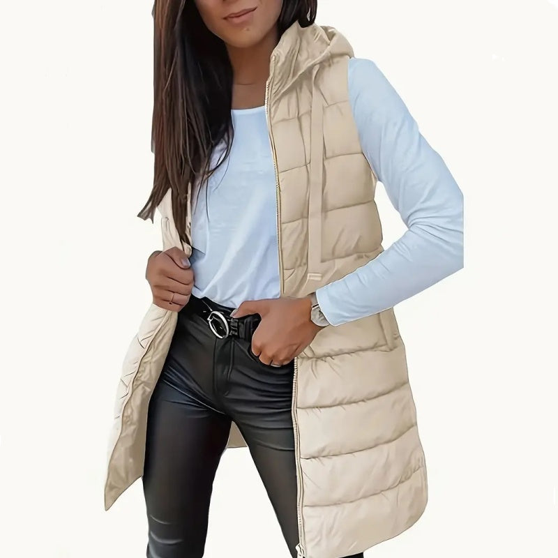Sierra – Long Hooded Puffer Vest