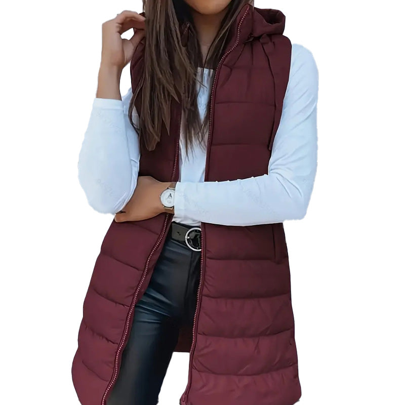 Sierra – Long Hooded Puffer Vest