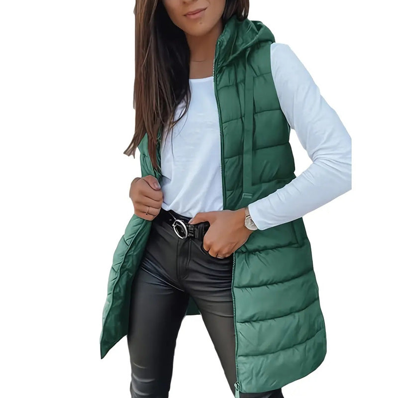 Sierra – Long Hooded Puffer Vest