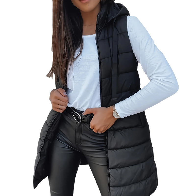Sierra – Long Hooded Puffer Vest
