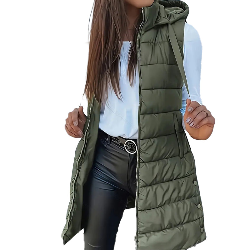 Sierra – Long Hooded Puffer Vest