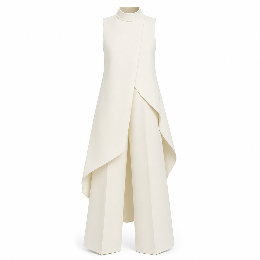 ✨ Asymmetric Drape, Elegant Wide-Leg Style | Women's 2-Piece Set ⚡ Free Shipping