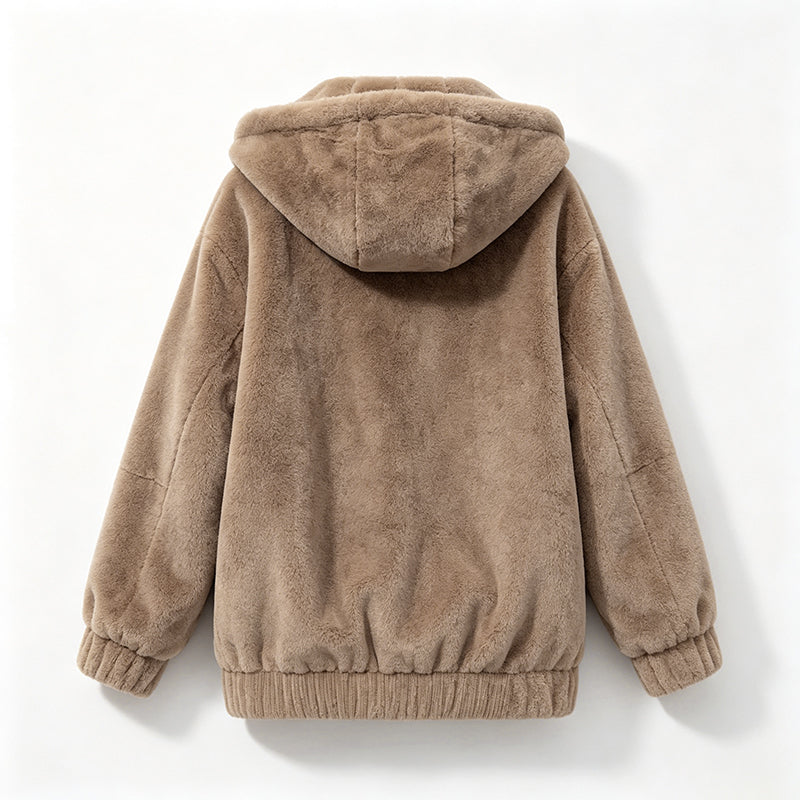 Mara – Women’s Teddy Fleece Hooded Zip Cardigan