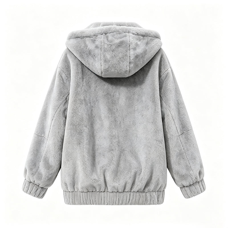 Mara – Women’s Teddy Fleece Hooded Zip Cardigan