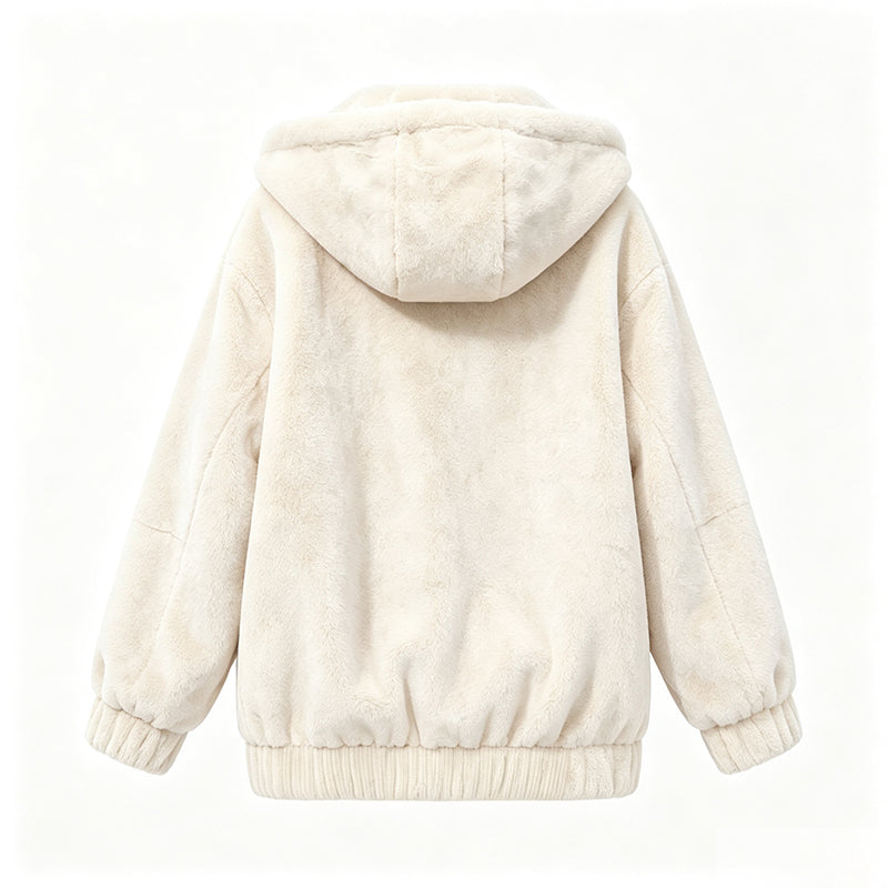 Mara – Women’s Teddy Fleece Hooded Zip Cardigan