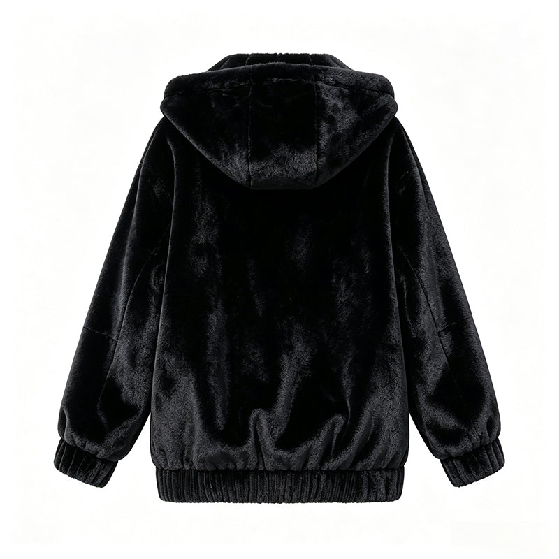 Mara – Women’s Teddy Fleece Hooded Zip Cardigan