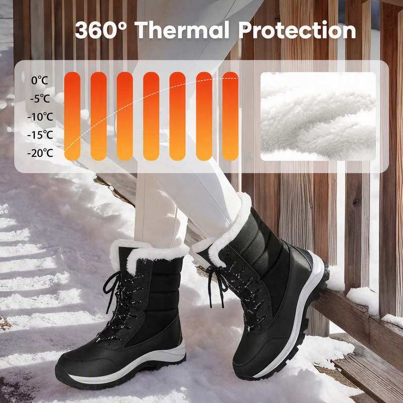 Amelia™ | Plush-Lined | Water-Resistant Non-Slip Mid-Calf Boots