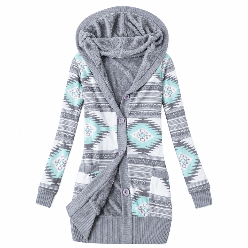 Elise – Hooded Knit Longline Cardigan