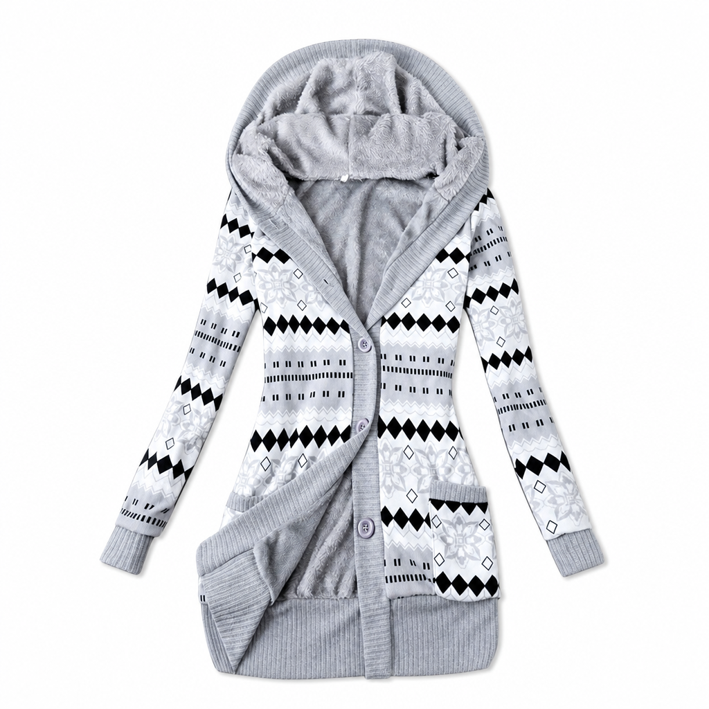 Elise – Hooded Knit Longline Cardigan