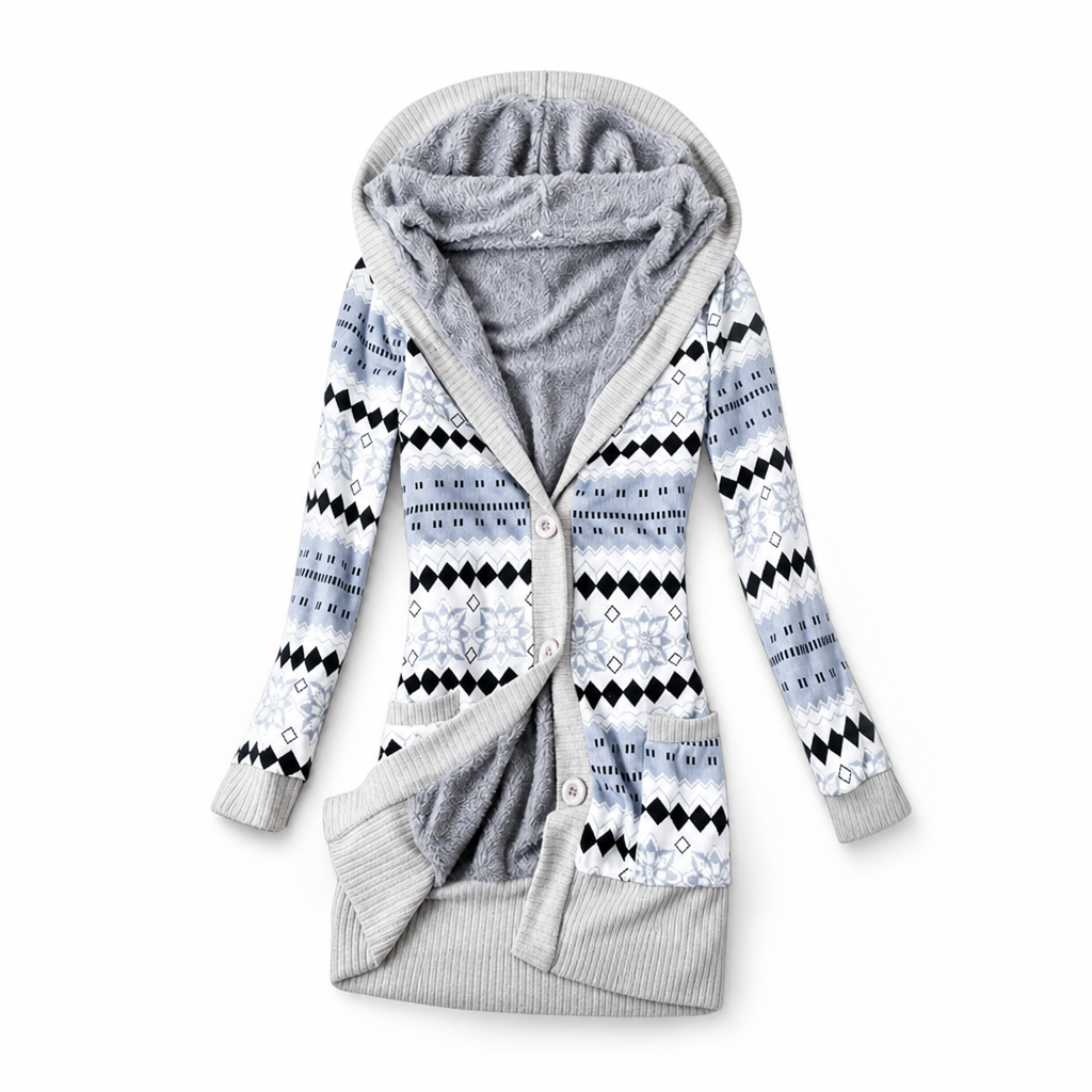 Elise – Hooded Knit Longline Cardigan