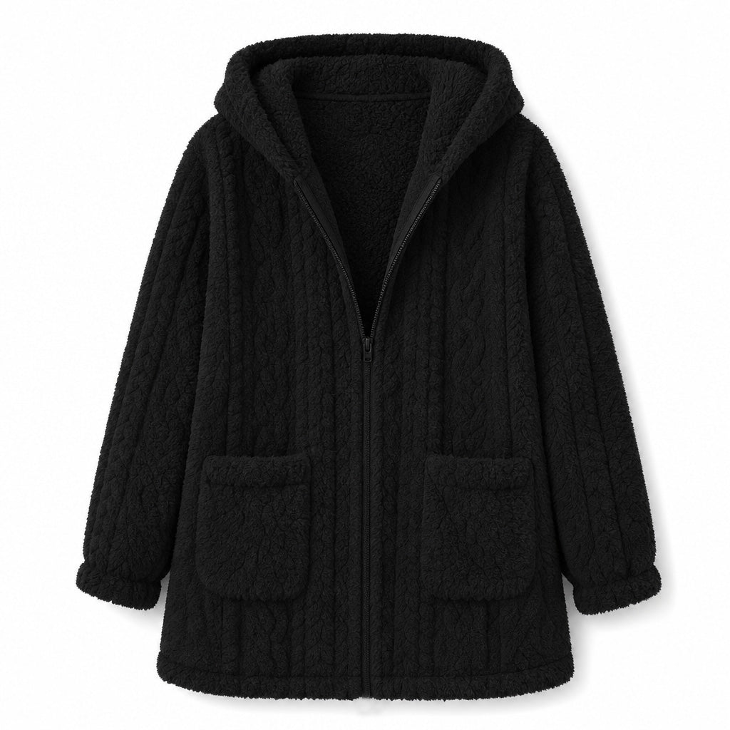 Marlene – Cozy Plush Hooded Cardigan Jacket
